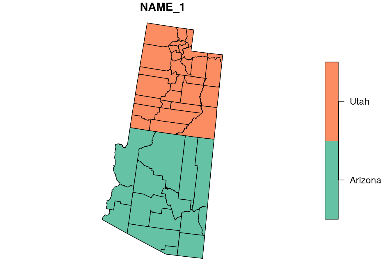 Subset of two states from `county`