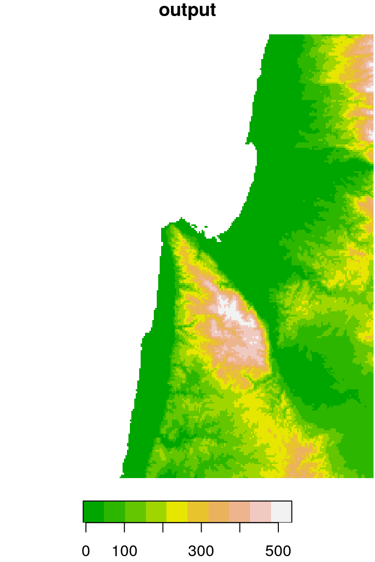 DEM resampled by a factor of 2.4, from 0.0008 (left) to 0.002 (right) resolution