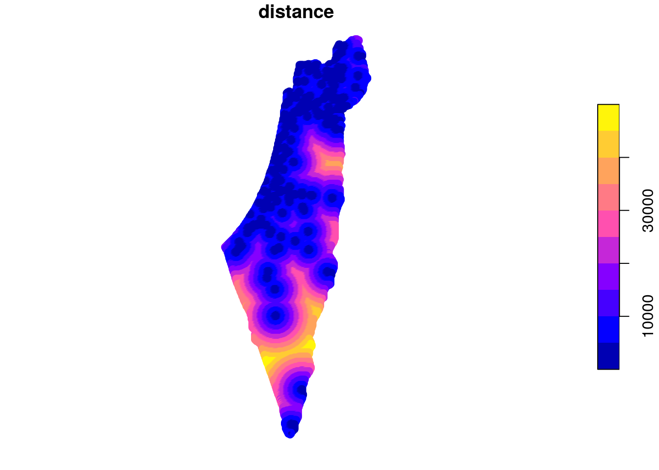 Distance to nearest meteorological station (point grid)