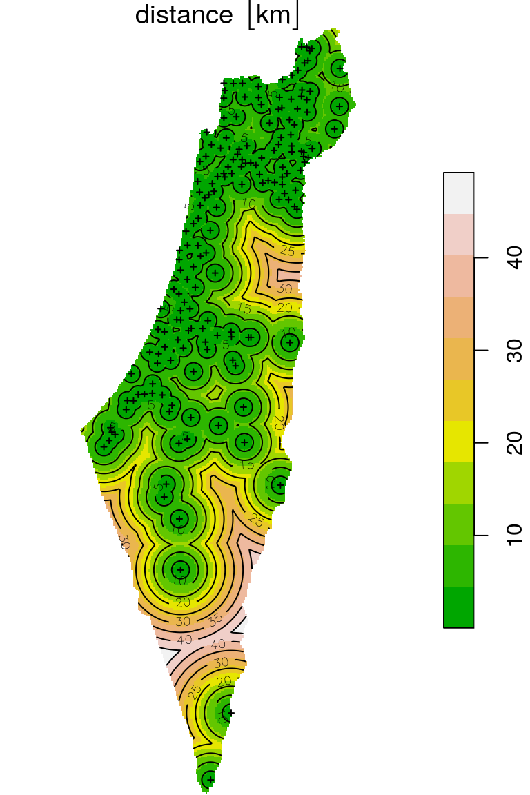 Distance to nearest meteorological station (raster)