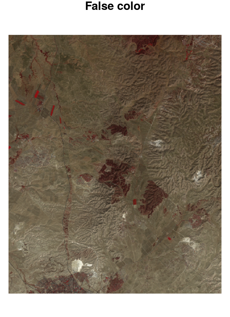 True color (left) and false color (right) images