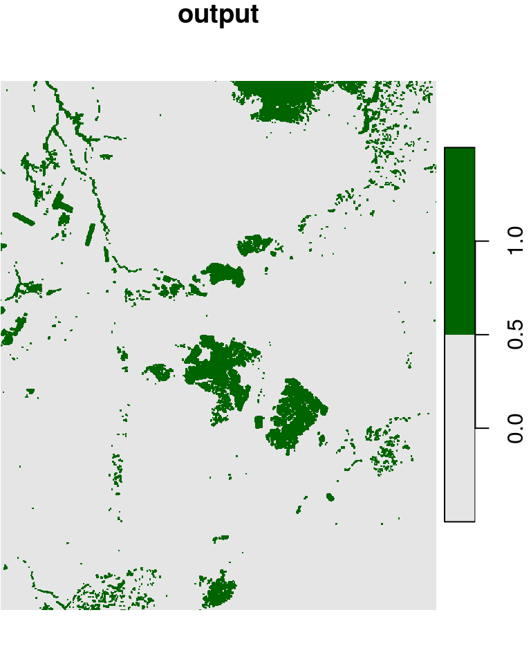 "Buffering" `1` values in a raster with `0`s and `1`s, using a focal filter with `max`