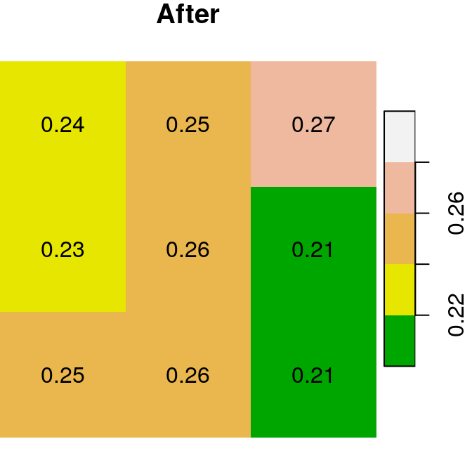 Assignmnent to raster subset using logical raster (before and after)