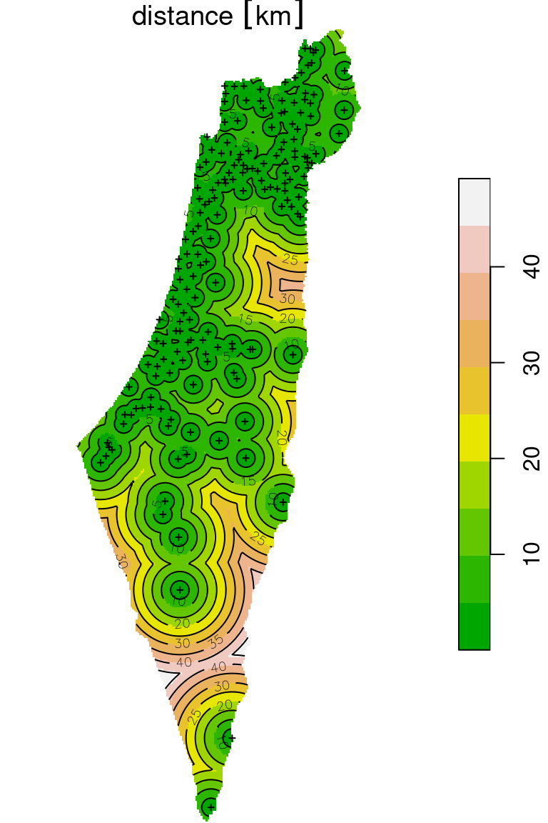 Distance to nearest meteorological station (raster)