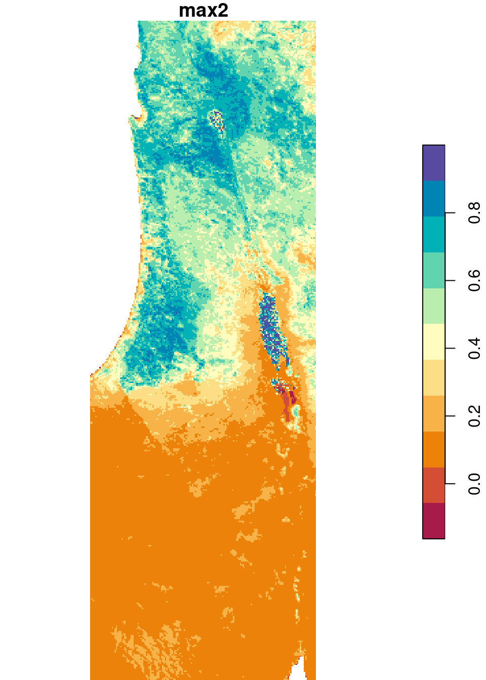 Minimum and maximum NDVI value per pixel