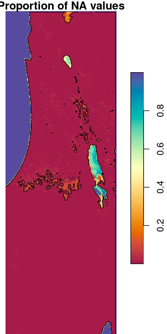 Proportion of `NA` values per pixel