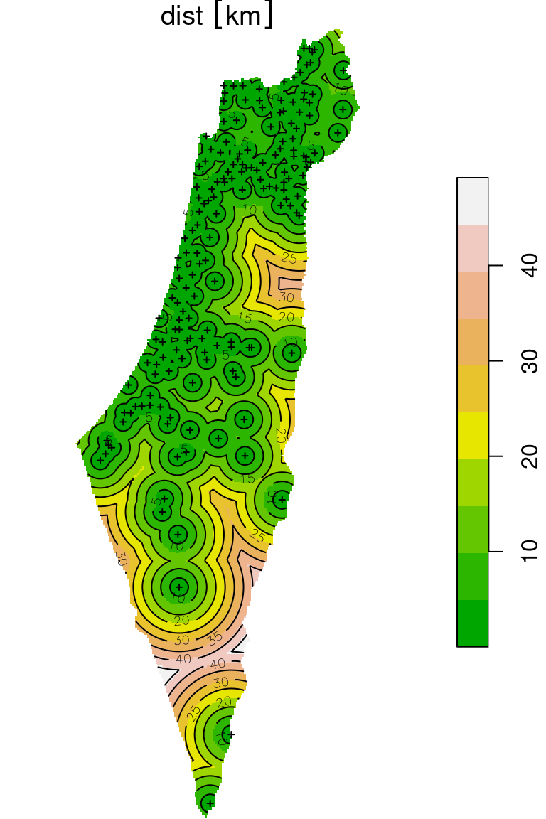 Distance to nearest meteorological station (raster)