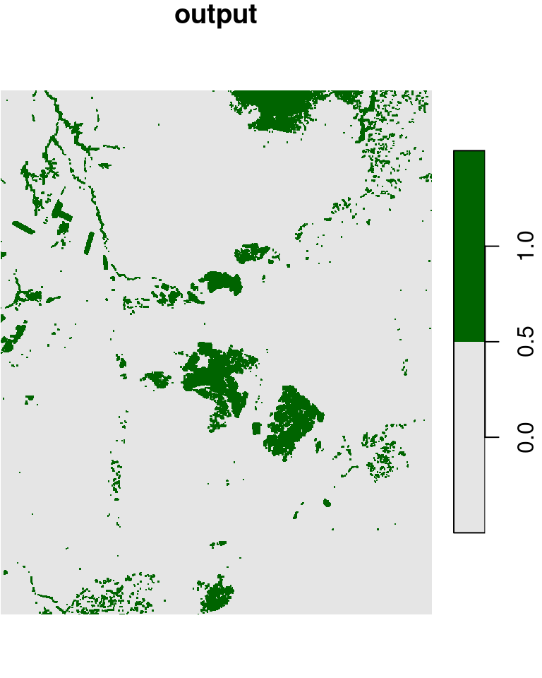 "Buffering" `1` values in a raster with `0`s and `1`s, using a focal filter with `max`