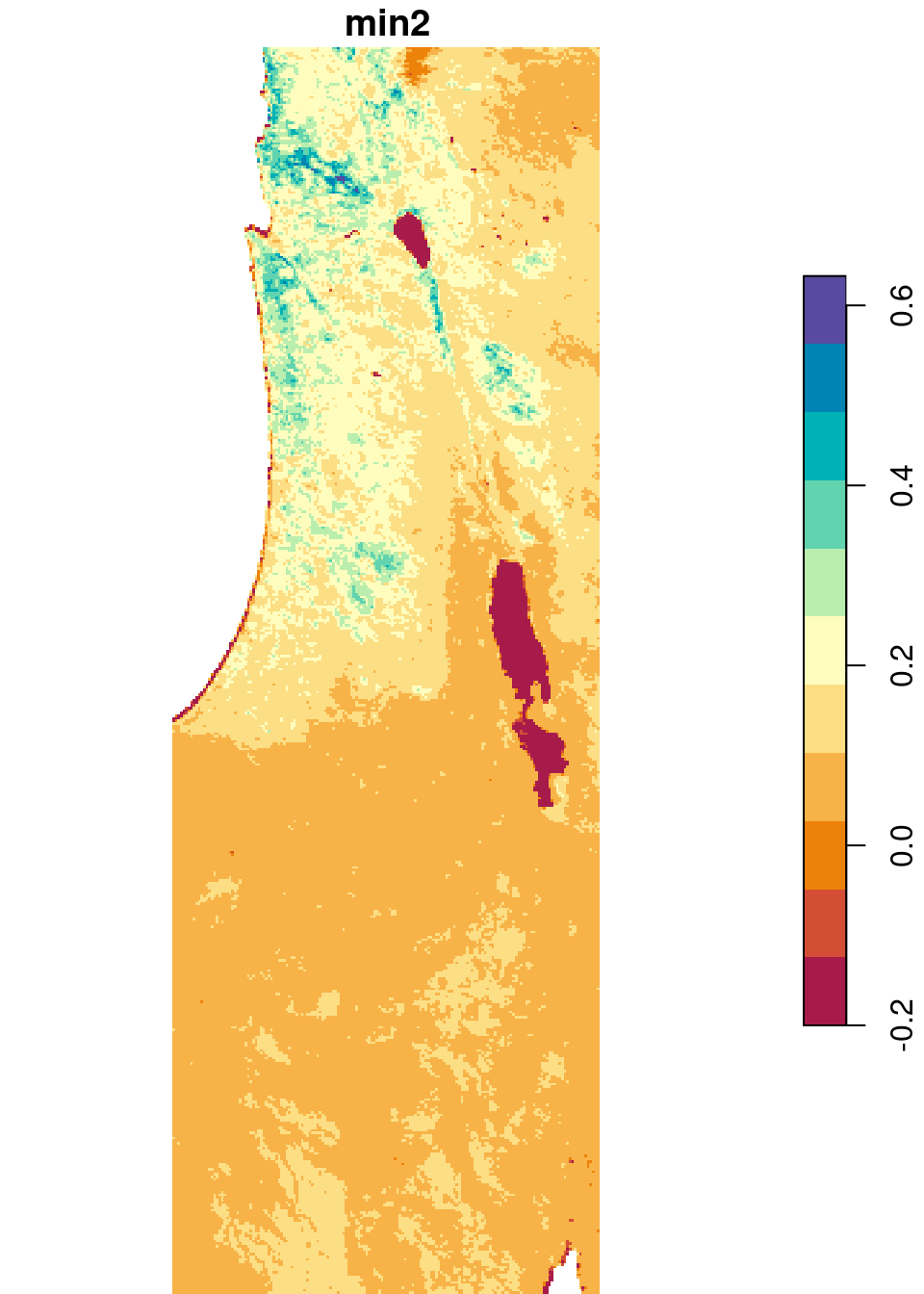 Minimum and maximum NDVI value per pixel