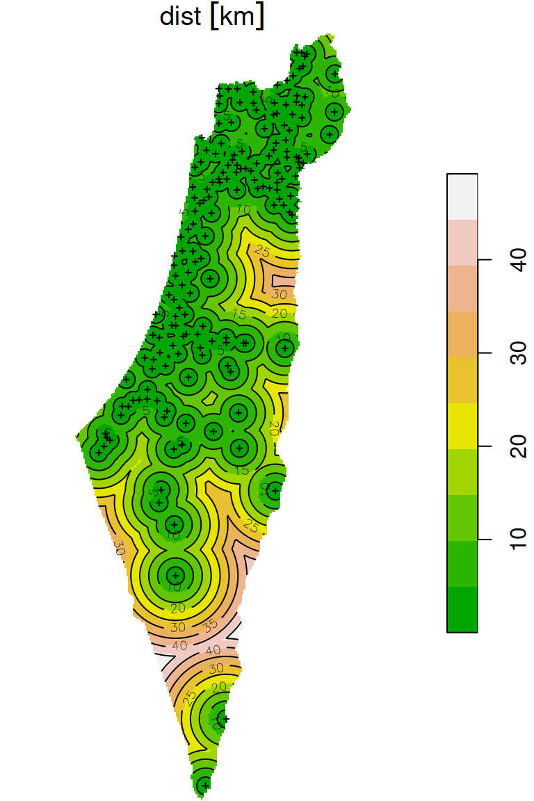 Distance to nearest meteorological station (raster)