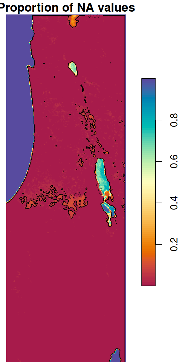 Proportion of `NA` values per pixel