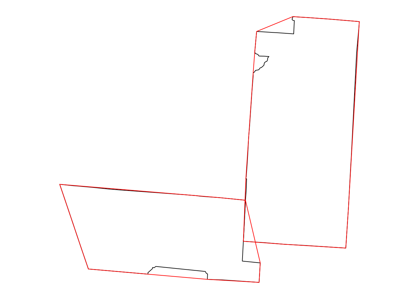 Convex hull polygons for two counties in New Mexico