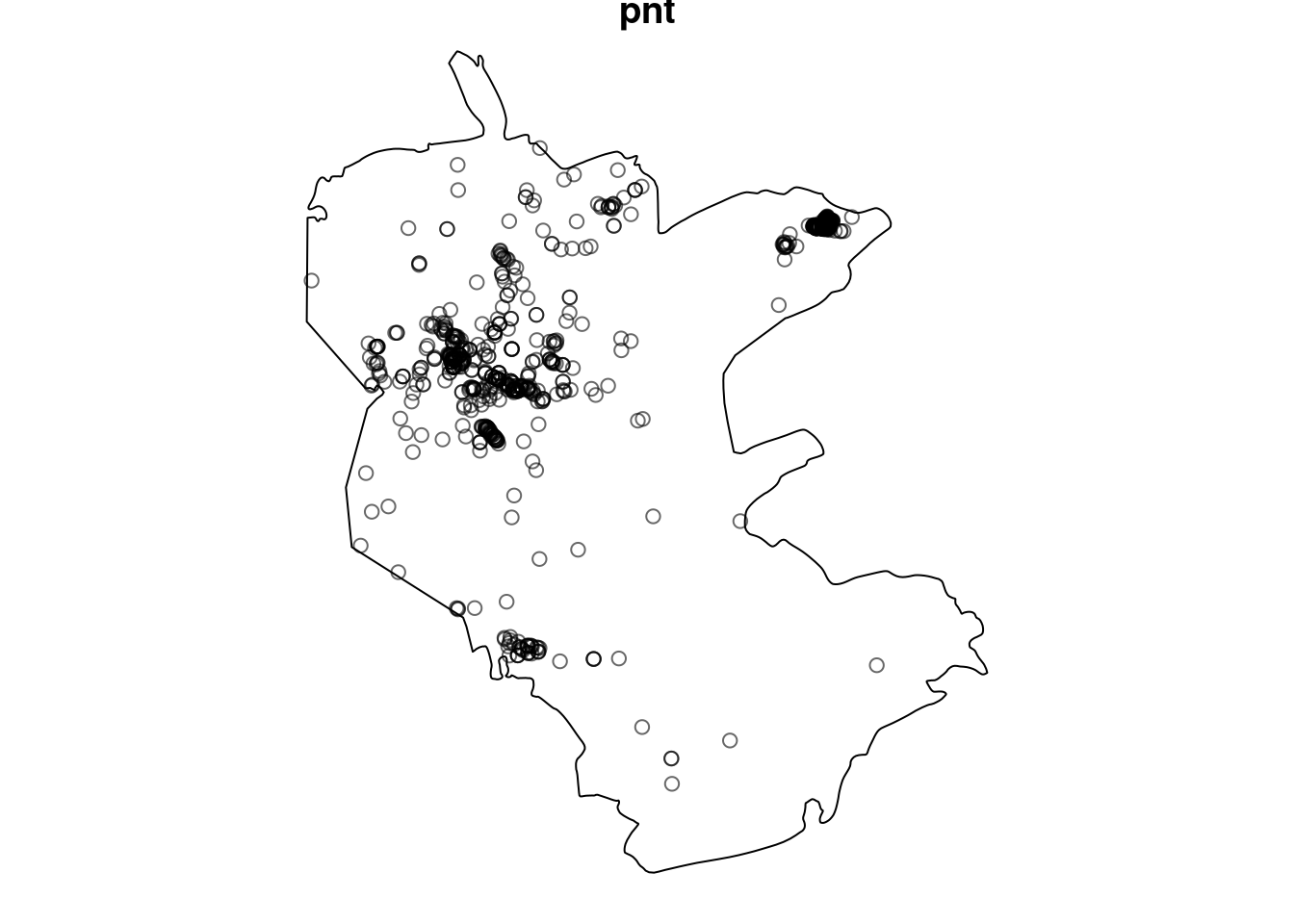 Point pattern with custom observation window