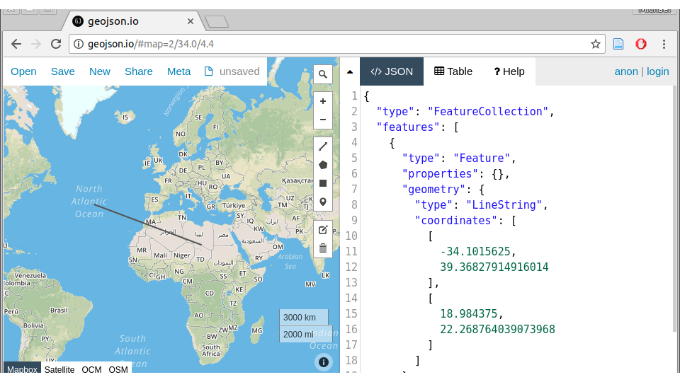 The geojson.io web application