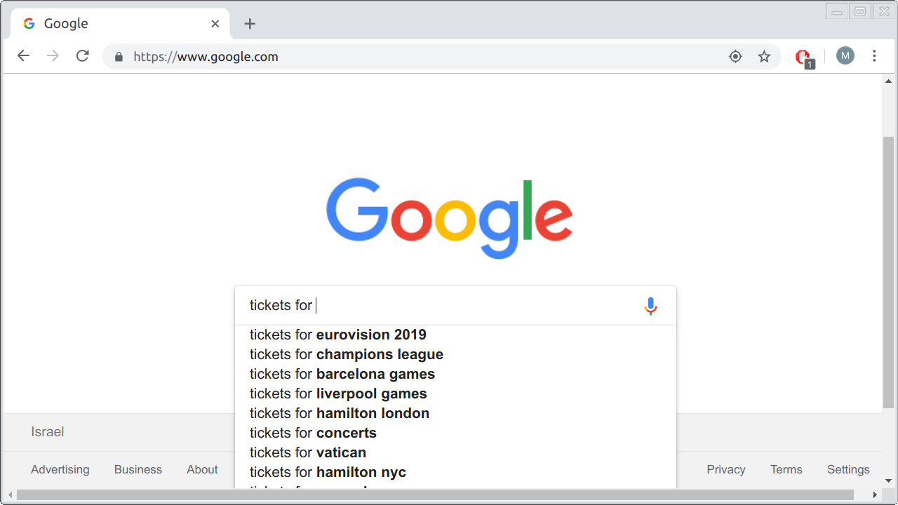 Auto-complete in Google search