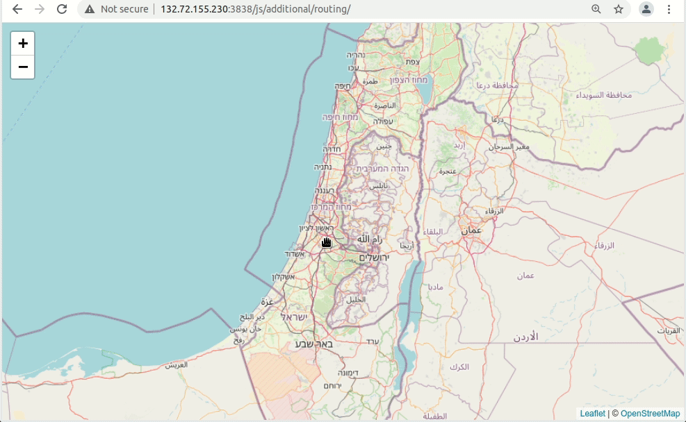 Routing in a Leaflet map